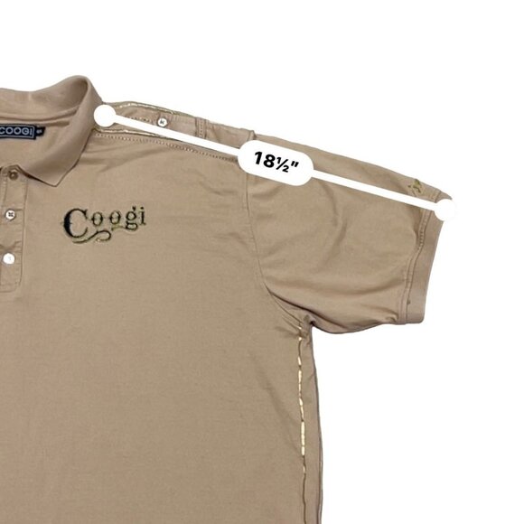 Vtg Coogi Royal Crest Polo 4XL Khaki Embroidered Cotton Y2K Chic Streetwear - Picture 15 of 16